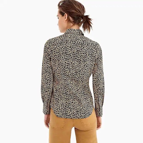 JCREW Slim Stretch Perfect Shirt in Leopard Print - Picture 5 of 5